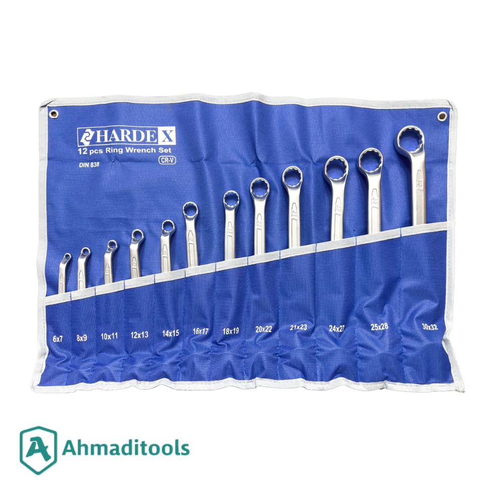 مجموعه 12 عددی آچار دوسررینگ هاردکس مدل DIN 838