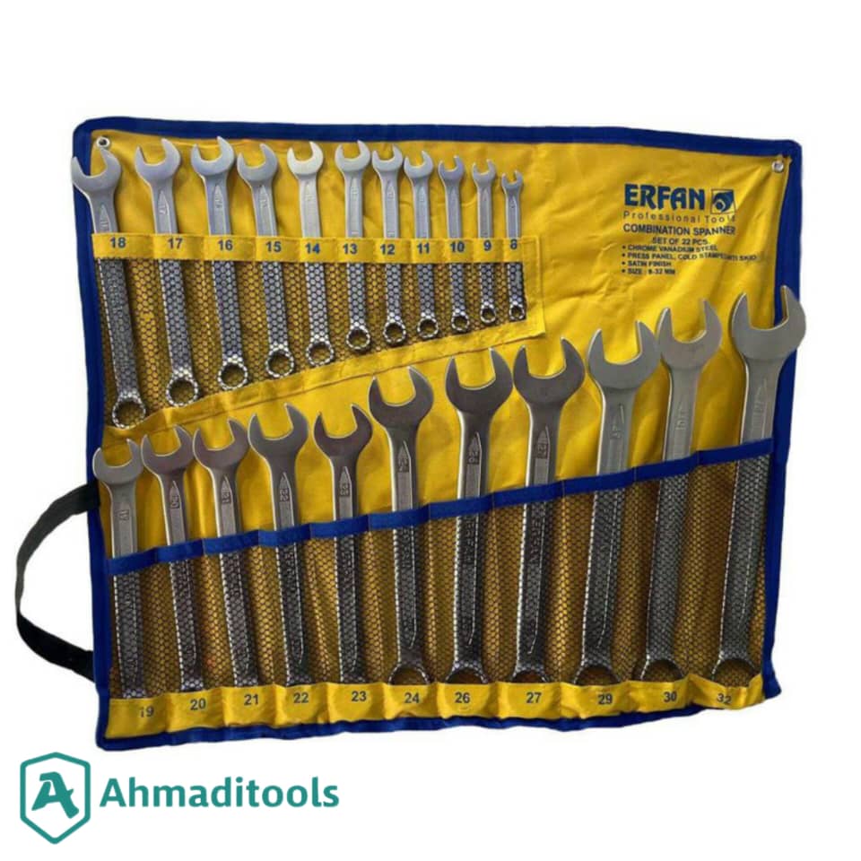 مجموعه ۲۲ عددی آچار یکسر رینگی عرفان مدل E22